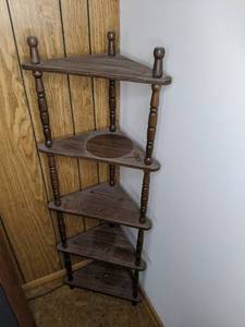lot 141 image: 5 Tier Wood Corner Shelf