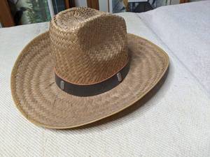 lot 71 image: Straw Hat with Leather Band