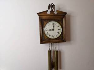 lot 3 image: E. Schmeckenbecher Chiming Pendulum Wall Clock
