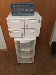 lot 62 image: (3) Plastic Organizers and Contents