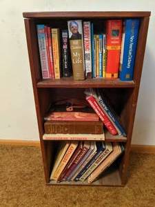 lot 61 image: Simple Wood Bookshelf & Contents