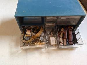 lot 24 image: Watch Bands and Accessories in Plastic Storage Case