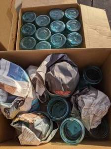 lot 360 image: Two Boxes of Blue Ball Perfect Mason Jars