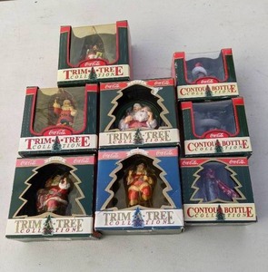 lot 388 image: (8) Collectible Coca-Cola Ornaments NIB