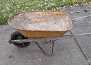 lot 405 image: Metal and Wood Wheelbarrow