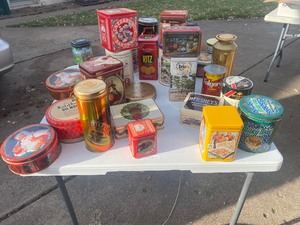 lot 361 image: Table Full of Tins