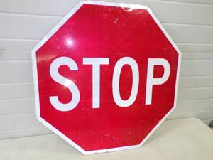 lot 43 image: Stop Sign Metal Sign