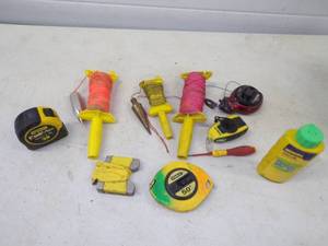 lot 125 image: Caulk Line, Measuring Tape, Plumbob and more
