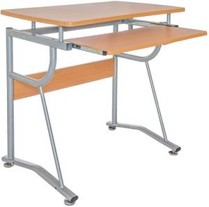 Compact Computer Desk With Side She...