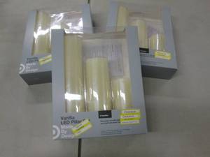 3- 3pc Vanilla LED Pillar Sets...