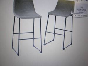Set of 2 Faux Leather 30 inch Grey ...