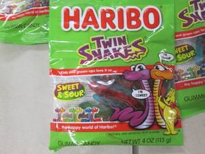 10- 4 oz Haribo Twin Snakes Candy...
