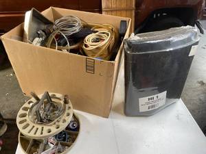 lot 224 image: Assorted Garage Items Electrical, Wire, Tubing, etc.