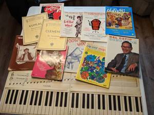 lot 31 image: Assorted Sheet Music & Practice Keyboard