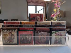 lot 58 image: Christmas & Other Assorted CDs in Clear Acrylic Display