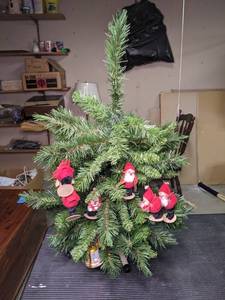 lot 126 image: Small Artificial Christmas Tree with Ornaments