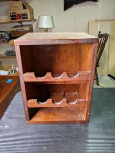 lot 129 image: Freestanding Wood Wine Rack