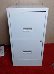 lot 134 image: Stainless Steel Two Drawer File Cabinet
