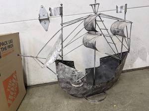 lot 274 image: Metal Boat Sculpture