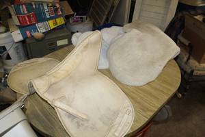 lot 16 image: Horse Saddle, Fleece Saddle Pads (x3)