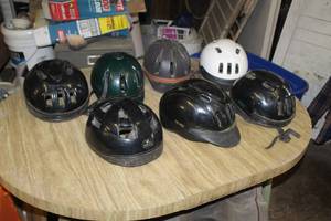 lot 28 image: Lot of (7) Troxel Horse Riding Helmets