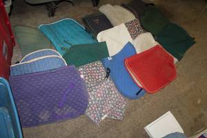 lot 55 image: Lot of (17) Horse PadsBlankets