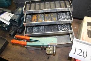 lot 120 image: Pop Rivet Tool, Tool Case, Rivets