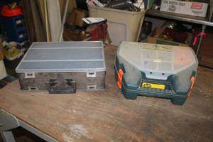 lot 173 image: Plastic Parts Organizer Case, Misc. Hardware,  Jumbo Power Tool Case