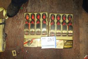 lot 197 image: Lot of (2) WorkForce 4-Piece Ratchet Tie-Downs (new)
