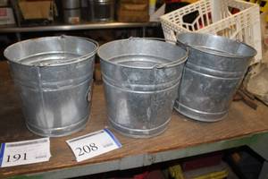 lot 208 image: Lot of (3) Metal Pails