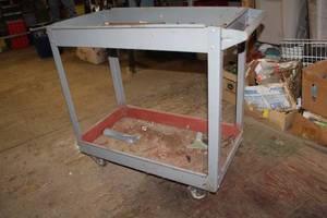 lot 244 image: Metal Utility Cart 2-tier