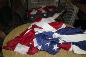 lot 80 image: Lot of (2) U.S. American Flags