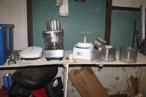 lot 276 image: Cuisinart Stainless Steel 14-Cup Food Processor with Accessories, Cuisinart White Food Processor, George Foreman Lean Mean Fat Grilling Machine Grill