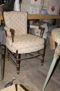 lot 288 image: Living Room Wood Padded Arm Chair
