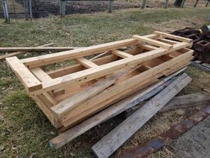 lot 372 image: Lot of (5) Wood Shelving Units with Plywood Top