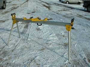 lot 3 image: DeWalt Portable Mitersaw, Sawhorse, Workstand