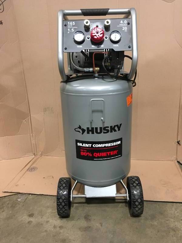 Husky 20 Gal. Vertical Electric-Powered Silent Air Compressor