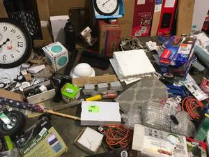 lot 2 image: Lot of assorted items - Plumbing, electrical, Lighting, tools, hardware and more open pkgs, and more see pictures