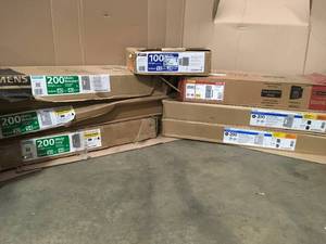 lot 4 image: Pallet with assorted Main Breakers and Lugs not used see pictures