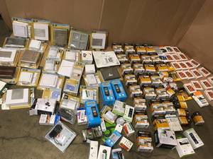 lot 6 image: Lot with assorted Electrical Home  accessories open packages, many new items see pictures