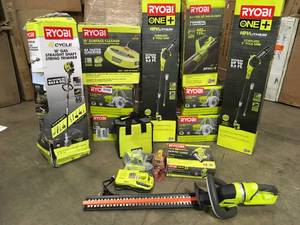 lot 17 image: Pallet with assorted Ryobi indooroutdoor tools customer returns see pictures