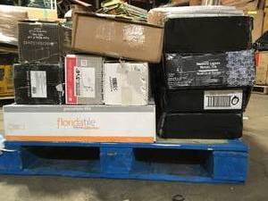 lot 24 image: Pallet with assorted flooring Vinyl and ceramic see pictures