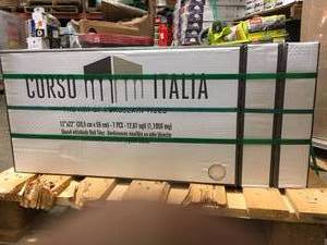 lot 25 image: Pallet with 16 cases Corso italia Aqua White 3D 12 in. x 22 in. Ceramic Wall Tile (12.83 sq. ft.  case) not used
