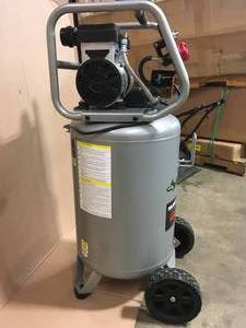 lot 33 image: Husky 20 Gal. Vertical Electric-Powered Silent Air Compressor in good condition