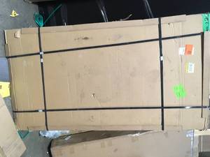 lot 38 image: Motion Wise  Hover Image to Zoom 60 in. Rectangular WalnutBlack Standing Desk with Adjustable Height Feature not used