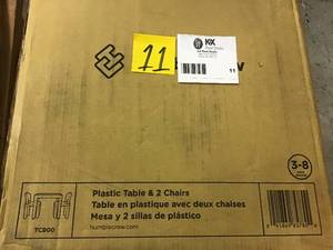 Playtime 3-Piece Aqua Kids Plastic Table and Chair Set by Humble Crew&nbsp&nbspin good condition&nbsp