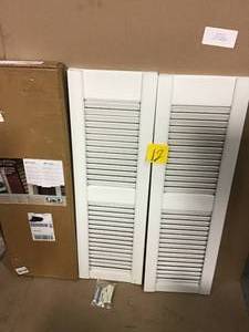 12 in. x 39 in. Raised Panel Polypropylene Shutters Pair in White&nbsp&nbspin good condition&nbsp