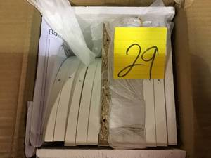 49 in. White Wood 5-shelf Corner Bookcase with Open Storage&nbsp&nbspin good condition&nbsp