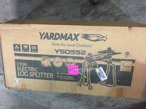 5-Ton Electric Log Splitter with Stand and Log Tray 15Amp by YARDMAX IN GOOD CONDITIONS