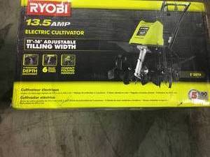 16 in. 13.5 Amp Corded Cultivator by RYOBI not used